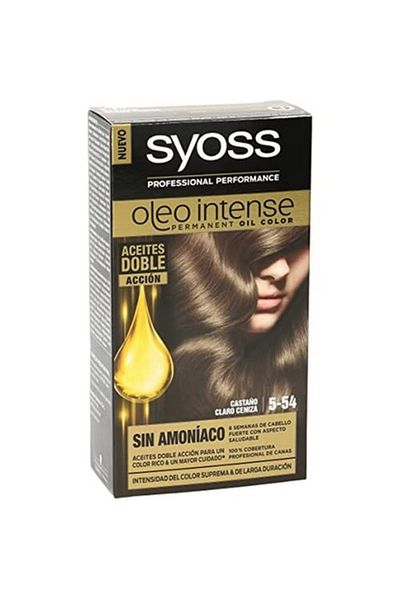 Syoss Permanent Hair Dye, Syoss Olio Intense, 5.54 Light Ash Blonde