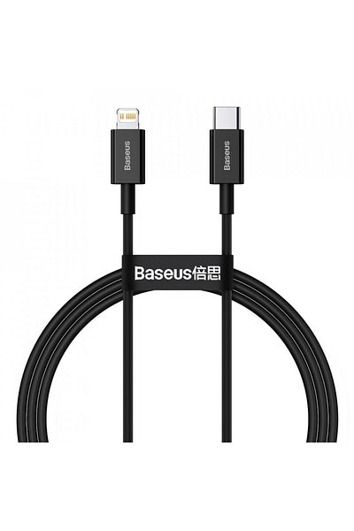 Baseus Usb To Lightning Data Cable, 20w, 1m, Superior Series (CATLYS-A01) - Black