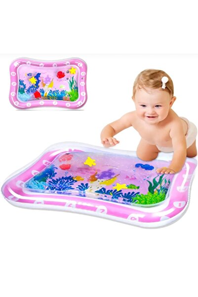 happystoretr Su oyun matı karın üstü aktivite zamanı oyuncak pembe su oyun matı eğlenceli aktivite oyun