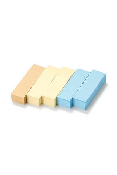 Muji ملاحظات لاصقة، عرض 50 × ارتفاع 15، كرافت، أزرق، أصفر، 100 ورقة لكل ورقة