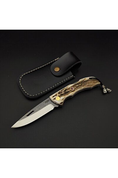 Bıçak Şehri Orijinal geyik boynuzu kabze N690 çelik kamp çakısı