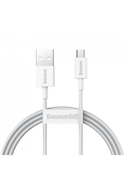 Baseus Usb To Micros-usb Data Cable, 2a, 1m, Superior Series (CAMYS-02) - White