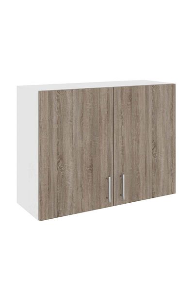 haaus.ro Corp Superior haaus Karo, 2 Usi, Stejar Sonoma Inchis/Alb, 80 x 30 x 60 cm