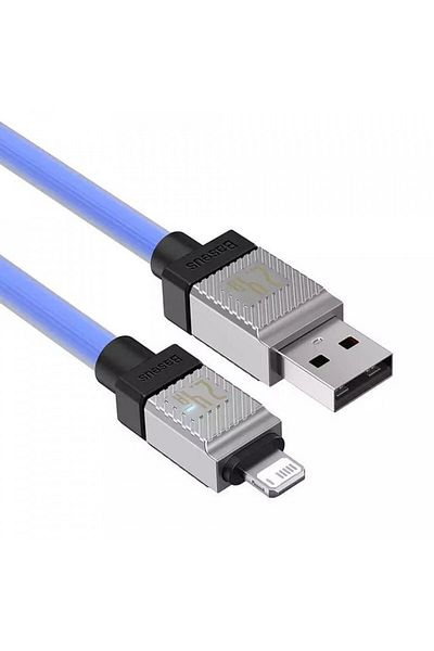 Baseus Cablu de date cu încărcare rapidă USB la Lightning, 2.4A, 2m - Seria Baseus CoolPlay (CAKW000503) - Albastru