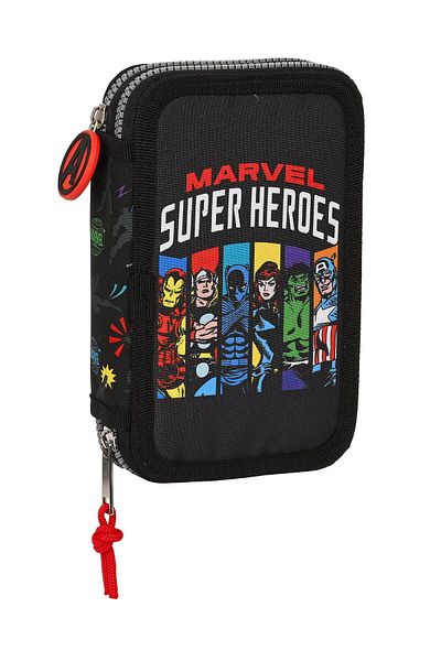 The Avengers Pencil Case with Accessories, The Avengers, Black, 28 Pieces
