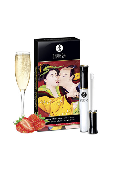 Shunga Luciu de buze, Divine Strawberry, 10,5 ml, efect oral