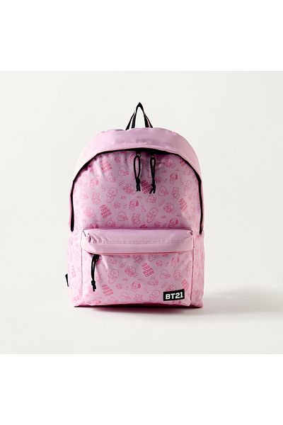 BT21 Printed 17-Inch Backpack with Adjustable Straps - 42.5x32x14 cms