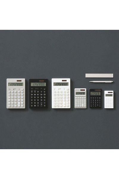 Muji Aluminium 8-Digit Calculator, W 6.9 x D 11.5 x T 0.7 cm, Silver