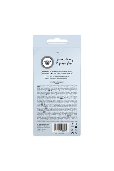 Mister Size Condoms, Mister Size, 64 mm, set of 10 pieces