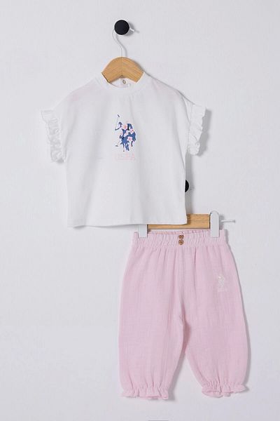 U.S. Polo Assn. U.S. Polo Assn. Baby Girl Set of 2 - Ecru