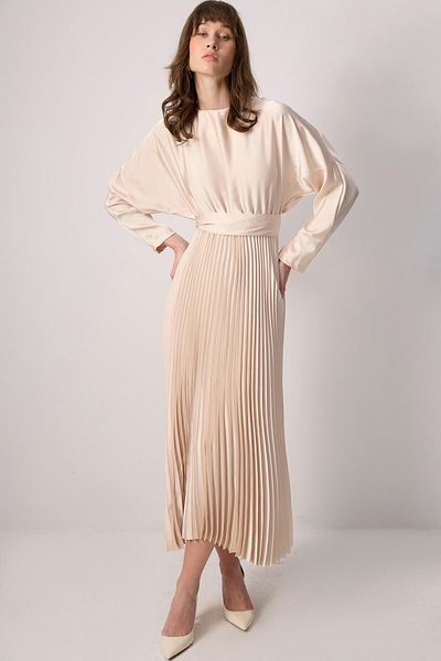 Touché Privé Pleated Satin Dress