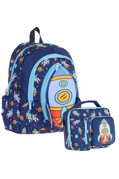 KAUKKO Set ghiozdan pentru copii Rocket (L5260) și cutie termică pentru prânz (L7260) - băiat