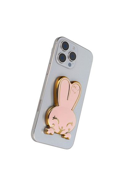 SKYDDAR INNOVATION Universal Adhesive Bunny Holder, Ideal for Watching Videos, 9x6 cm, SKDR, Pink