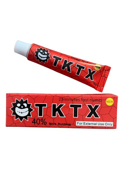 TKTX Cremă anestezică, TKTX, Roșu Ultra, pentru tatuaje, cosmetică, 8% lidocaină, Roșu 10gr