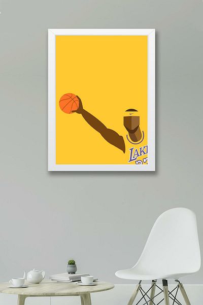 Saturn Lebron James Framed Painting - Basketball Nba Poster Painting