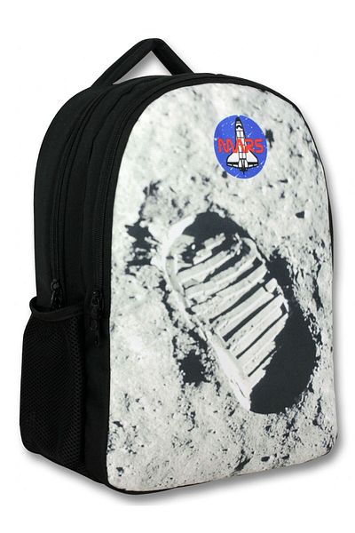 ÜMİT ÇANTA Rucsac de școală pentru băieți Ümit Çanta - Mars Footprint - Alb Negru - 5101 (7 ani și peste)