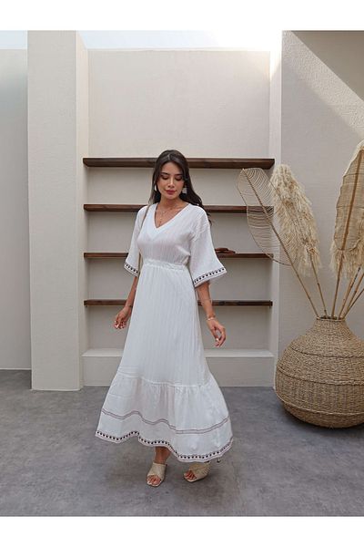 ESRAHELVACI Lined Embroidered Muslin Dress
