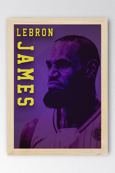 Saturn Pictură înrămată de LeBron James - Pictură poster NBA de baschet