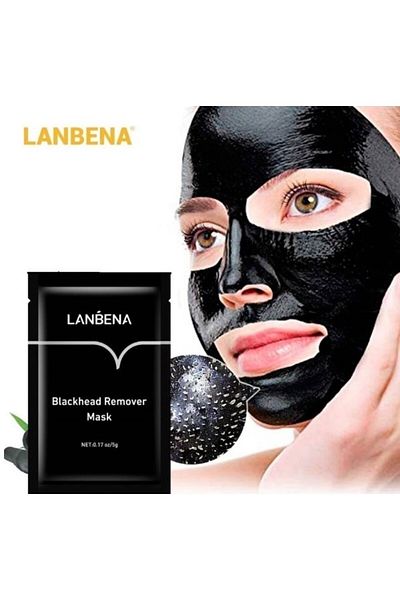 LANBENA Black Mask, Lanbena, Black Mask, from Bamboo Charcoal, for Blackhead Removal, 5gr