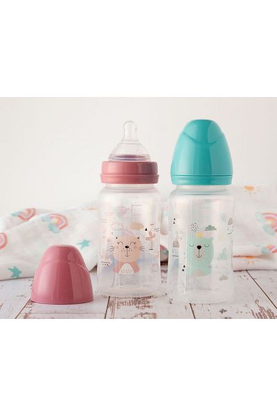 Moussel Biberon plastic, 240 ml, multicolor