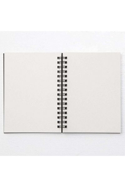 Muji Double Ring Plain Notebook, 80 Sheets, A6, Dark Grey