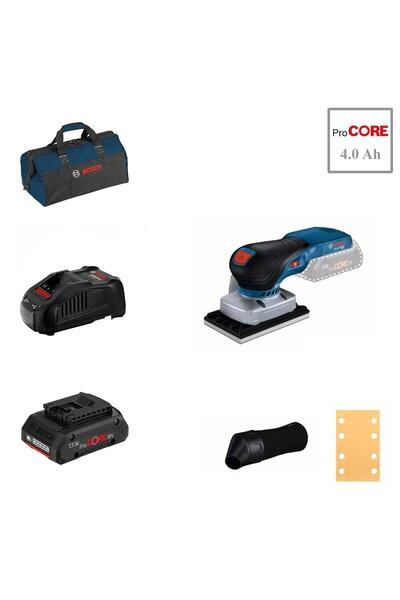 Bosch GSS 18V-13 1x4 Ah ProCORE Akülü Titreşimli Zımpara Bez Çantalı