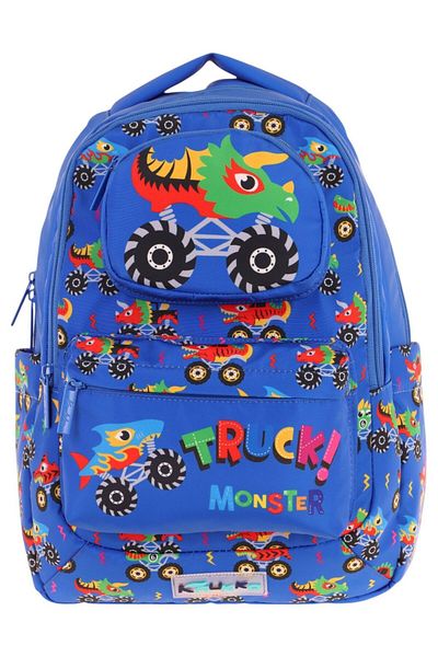 KAUKKO Toys Băieți 3D Camion în formă de școală primară și rucsac zilnic - Albastru - L5255