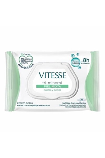 VİTESSE Șervețele Demachiante Vitesse Tri-Mineral, Ten Mixt, 25 Bucăți
