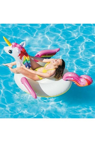 Nose Intex unicorn inflatable mattress, 201 x 140 x 97 cm