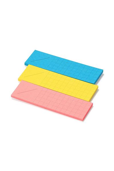 Muji Full Adhesive Deadline Sticky Note, Pink, Yellow, Blue 30 Sheets each
