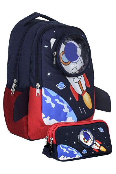 Cennec Комплект раница и молив UMT5042+UMT5044 (тъмносиньо-червен - 3D астрон...