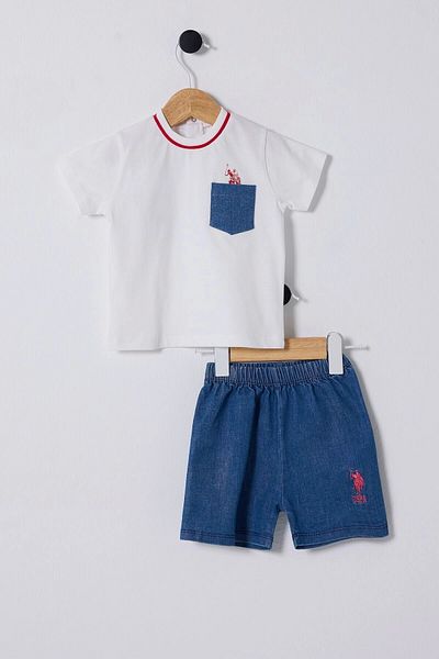 U.S. Polo Assn. U.S Polo Assn Baby Boy 2-Piece Set - White