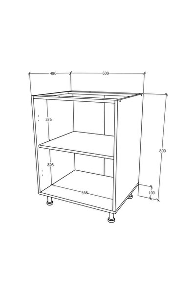 haaus.ro Haaus Karo Base Cabinet, 2 Doors, Glossy Grey/White, MDF, 60 x 50 x 80 cm