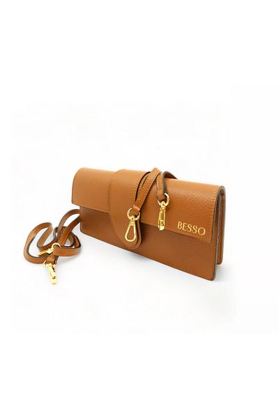 BESSO Splendore Urbano Brown genuine leather shoulder bag