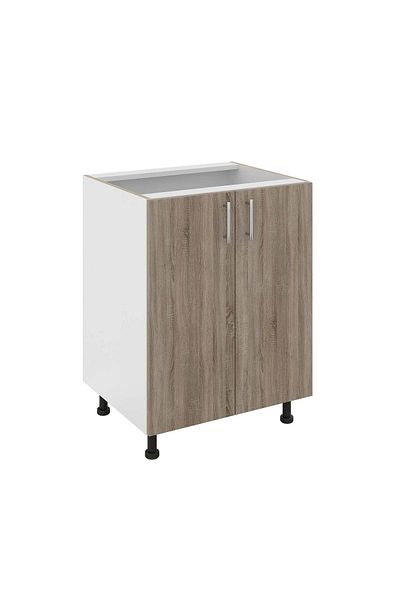 haaus.ro Haaus Karo Base Cabinet, 2 Doors, Dark Sonoma Oak/White, 60 x 50 x 80 cm