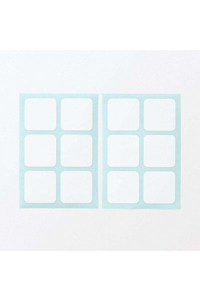 Muji No-Iron Sticker Label , Each Piece W 3 x L 3 cm , 6 x 2 Sheets