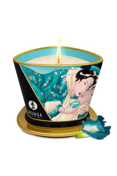 Shunga Lumânare de Masaj, Island Blossoms, 170 ml, Aromă Vanilie
