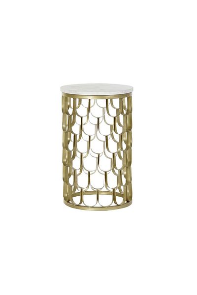 DKR HOME DECOR DKD Home Decor side table, Golden White model, 30.5 x 30.5 x 50 cm