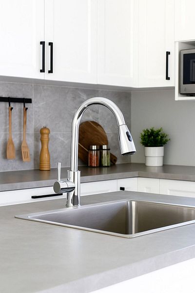 RUDİ ARMATÜR Inox Spiral Kitchen Sink Faucet