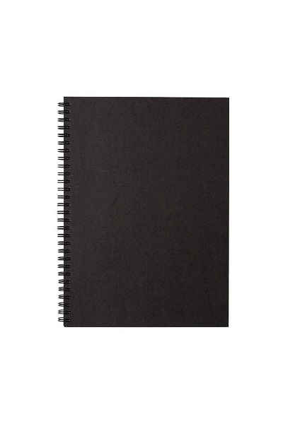 Muji Double Ring Plain Notebook, 80 Sheets, B5, Dark Grey