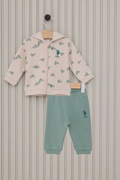 U.S. Polo Assn. Us Polo Baby Girl 3 Piece Set - A.Beige