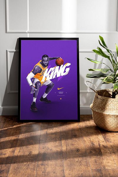 Saturn Pictură înrămată de LeBron James - Pictură poster NBA de baschet