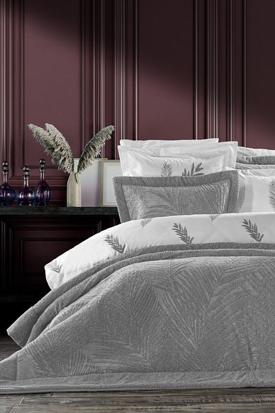 ZEBRA CASA طقم سرير بالميرا / رمادي