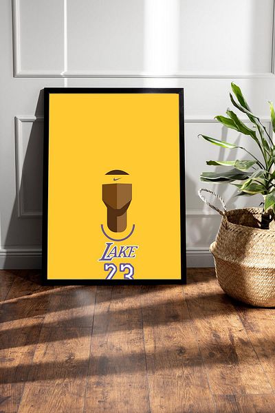 Saturn Lebron James Framed Painting - Basketball Nba Poster Painting