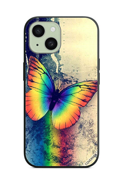 Covernex Protective Case Cover For Apple iPhone 15 Vintage Rainbow Butterfly