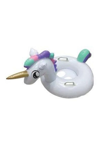 BaoBao Inflatable children's ring Baobao 70x65 cm unicorn 3D white with handles, pool and sea
