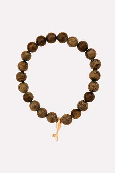 Stelart Yeşil Jasper 925 Gümüş Balık Bileklik