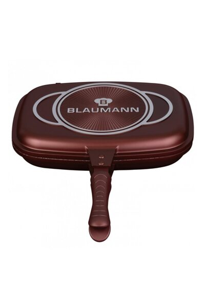 Blaumann Double Grill Pan, Size 36x24.7x7.5cm, 4.2 L, Marble Ceramic Coating, 3 Layers, Cast Aluminum