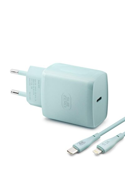 Subzero SG92 25W PD Lightning Renkli Hızlı Şarj Adaptörü ve Kablo Seti - Yeşil