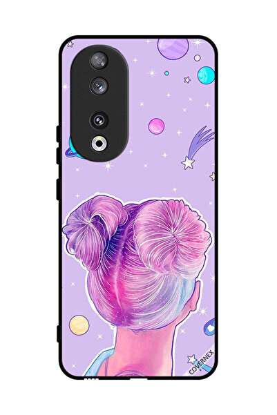 Covernex غطاء حماية لهاتف Honor 90 بتصميم فتاة ونجوم الفضاء